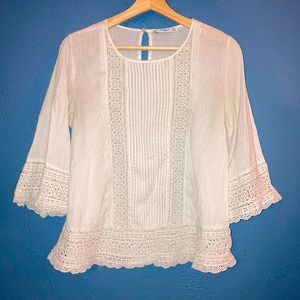 Babydoll Lace Blouse 💛 - MANGO Suit - Size 4